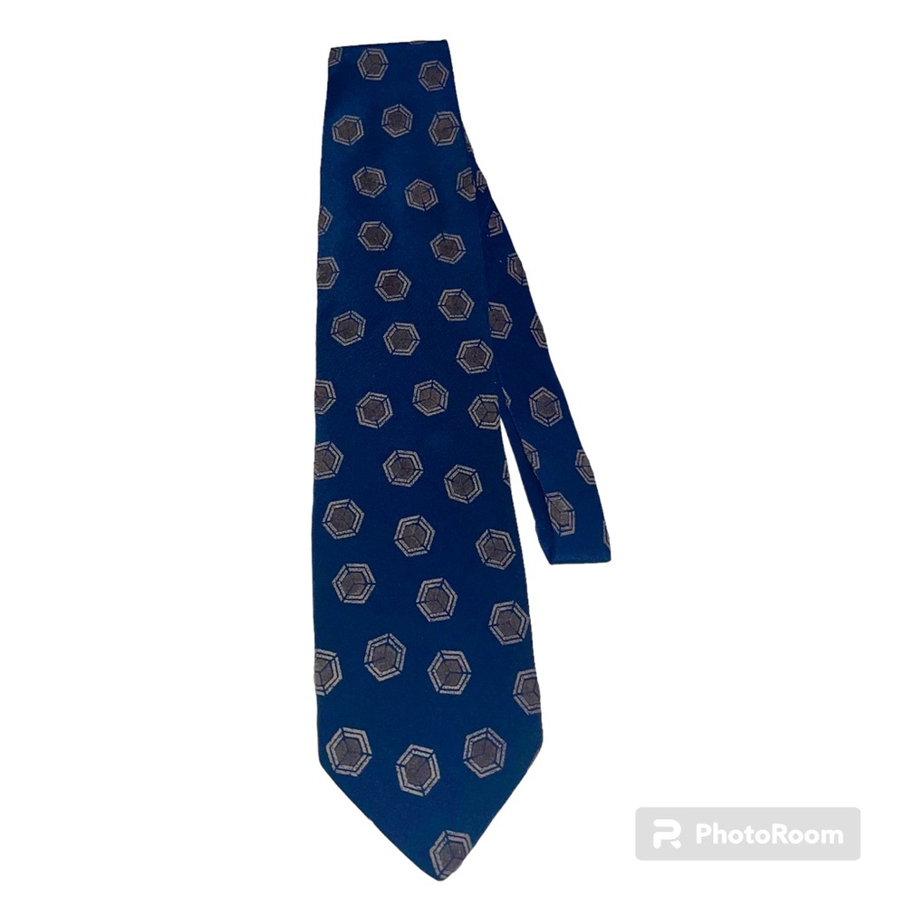 Giorgio Armani Men’s Blue Patterned Tie 100% Silk Made in Italy